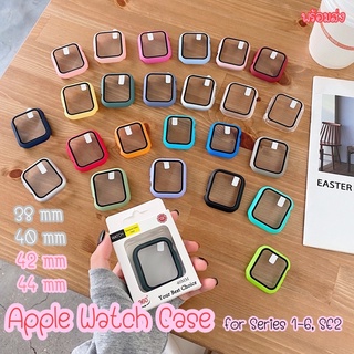 2 in 1 เคส Smart Watch Case พร้อมกระจกกันหน้าจอ Series 1 2 3 4 5 6 SE 2 ฟิล์มกันรอย 42 44 mm เทียบแท้ เคสกันกระแทก