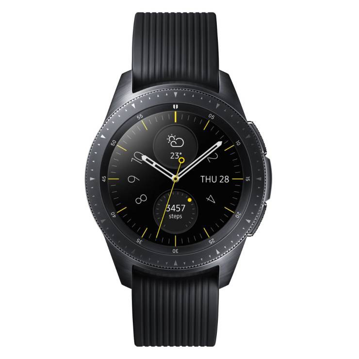 SAMSUNG นาฬิกาสมาร์ทวอทช์ (42mm, ตัวเรือนสี Midnight Black, สายสี Midnight Black) รุ่น SM-R810NZKATHO