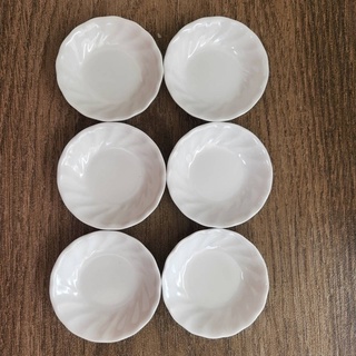 ถ้วยน้ำจิ้มทรงเตี้ย3.5นิ้วซุปเปอร์แวร์6ใบ สีขาว(ขอบหยัก)