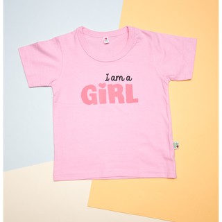 PP-101 เสื้อเด็ก เสื้อเด็กเล็ก เสื้อยืด เสื้อสีชมพู I am a GIRL