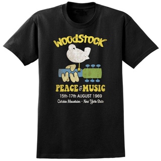 T-shirt  Sjhja เสื้อยืดแขนสั้น พิมพ์ลายวงดนตรี Woodstock 60 สําหรับผู้ชาย และผู้หญิงS-5XL