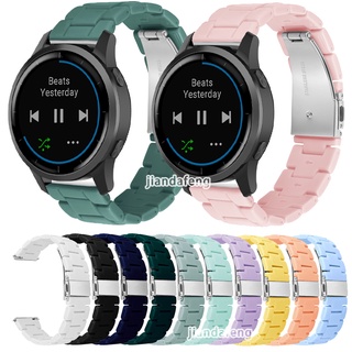 สายนาฬิกาข้อมือพลาสติกเรซิ่น สีพื้น สําหรับ Garmin Vivoactive 4