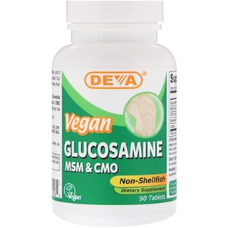 Deva, Vegan Glucosamine MSM &amp; CMO, Non-Shellfish, 90 Tablets