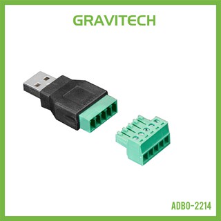 USB Type A Male Breakout with Detachable Screw Terminal