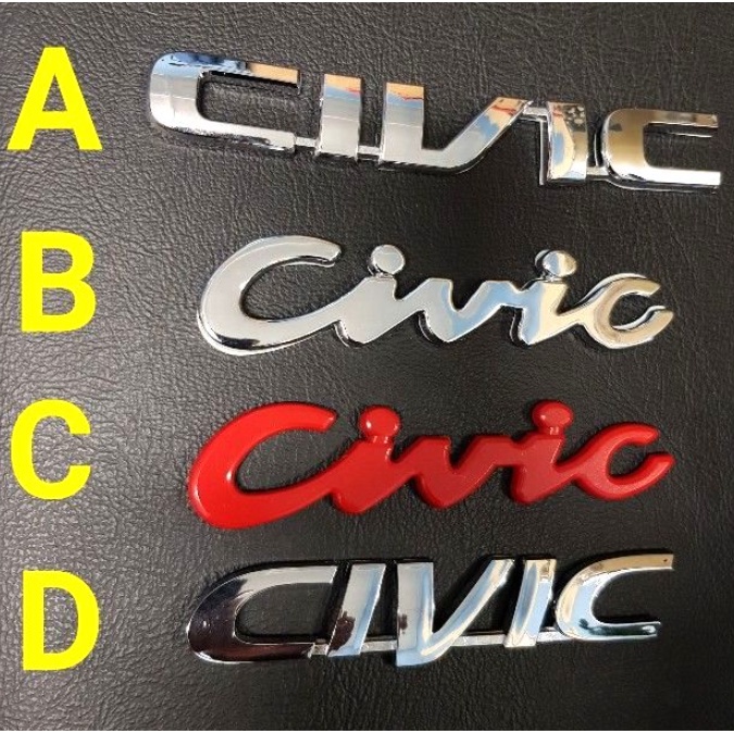 ราคาต่อ 1 ชิ้น โลโก้ ฮอนด้า ซีวิค หลายฟ้อน เลือกได้จากภาพครับ CIVIC Honda Civic EG EK ES Car Rear Emblem Logo sticker