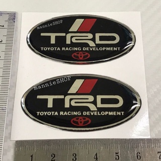 สติ๊กเกอร์เทเรซิ่นนูนอย่างดี สำหรับติดรถ TOYOTA โตโยต้า ทรงรี คำว่า TRD Toyota Racing Development ติดรถ sticker แต่งรถ