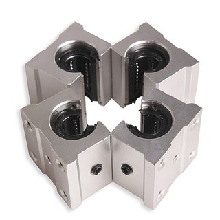 4 x SBR12UU 12mm Aluminum Linear Motion Router Bearing block, silver