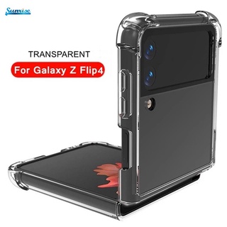 เคสโทรศัพท์ใส กันกระแทกสี่มุม ป้องกันการตกกระแทก สําหรับ Samsung Galaxy Z Flip 4