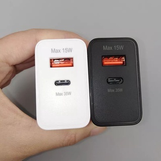 สายชาร์จ Samsungแท้ 2 Ports USB Charger 35W/15W Super Fast Charge Wall Adapter For S20 S21 Plus FE Z Fold3 Flip3 A50 A70