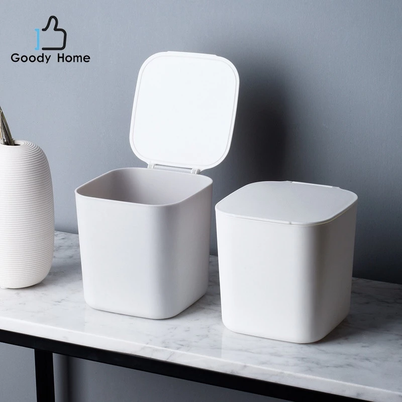 Goody Home ถังขยะพร้อมฝาปิดขนาดเล็ก แบบตั้งโต๊ะ หรือใช่ในรถทั่ว ๆ ไป