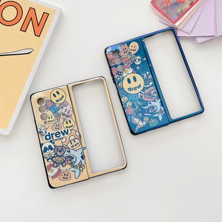 เคสโทรศัพท์ Samsung Galaxy Z Fold3 / Z Flip3 / Fold2 / Fold / Flip NEW Casing Fashion Cartoon Smiley Blue Light Silicone Soft Phone Case Blu-ray Cover เคสSamsung Z Flip3