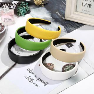 ที่คาดผมหนัง PU สีพื้นสำหรับผู้หญิง