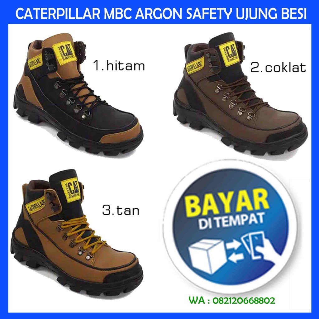 รองเท้านิรภัย ARGON (CAT194333 ) - รองเท้าทํางาน & Safety Boot PVC Leather Oil Resistance Men Shoes