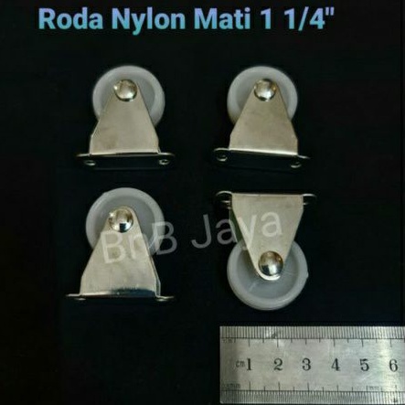 ล้อไนล่อน Dead/Stap 1.25" (11⁄4") ต่อชุด 4 ชิ้น - ไนลอนสีขาว