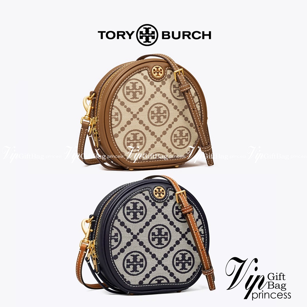 TORY BURCH T MONOGRAM JACQUARD CIRCLE BAG ((Large size))  พร้อมส่งที่ไทย สวยก่อนใครที่นี่! กระเป๋าจาก Tory burch