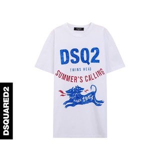 Dsquared2/d2 เสื้อยืดลําลอง แขนสั้น คอกลม พิมพ์ลายตัวอักษร power spring and summer แฟชั่นสําหรับผู้ชายยืด.สบาย.รัก