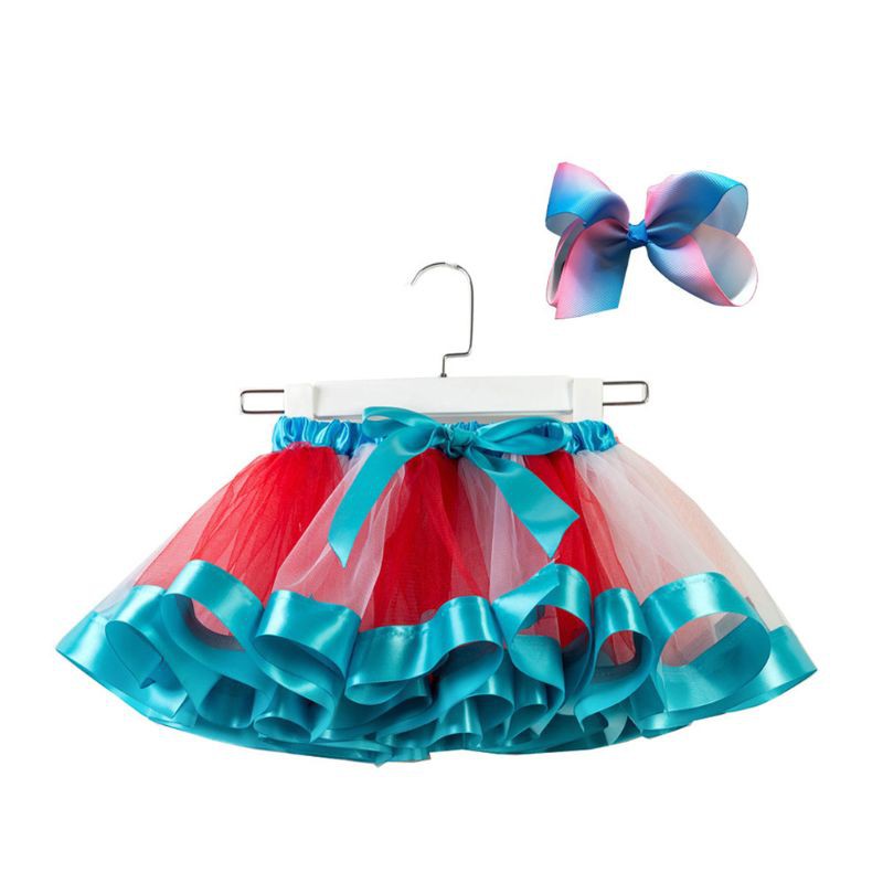 Shwnee Kids Girls Layered Tulle Ballet Tutu Skirt Rainbow Mesh Princess ...