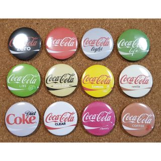 ชุดเข็มกลัดโค้ก COCA-COLA COKE เซต 12 รสชาด 12 สี สวยงามมาก ของใหม่ หายาก