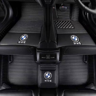 พร้อมส่ง พรมปูพื้นรถยนต์ หนัง กันน้ํา ลายทาง สําหรับ BMW X1 X2 X3 X4 X5 X6