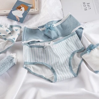 [ส่งจากไทย] 𝑩𝒓𝒂𝑩𝒓𝒂𝑩𝒓𝒂 #p-061 กางเกงชั้นใน ผ้าฝ้าย แต่งลูกไม้ ระบายอากาศได้ดี