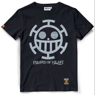 เสื้อยืดวันพีช One piece LAW OP-886-BS ดำเงิน