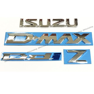 All New ISUZU D-MAX Ddi Z 2020 โลโก้ อีซูซุ ดีแม็ก ดีดีไอ แซท ตัวนูน สีโครเมี่ยม สำหรับ ติดท้ายกระบะ แต่งรถ