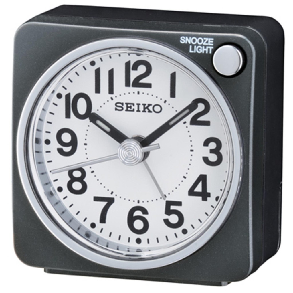 SEIKO นาฬิกาปลุก Beep Alarm Clock (Snooze) QHE118K - สีบอร์นดำ