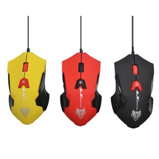 Nubwo LEDOLF Gaming Optical Mouse เมาส์ เกมมิ่ง NM-60 สีดำ/เหลือง/แดง