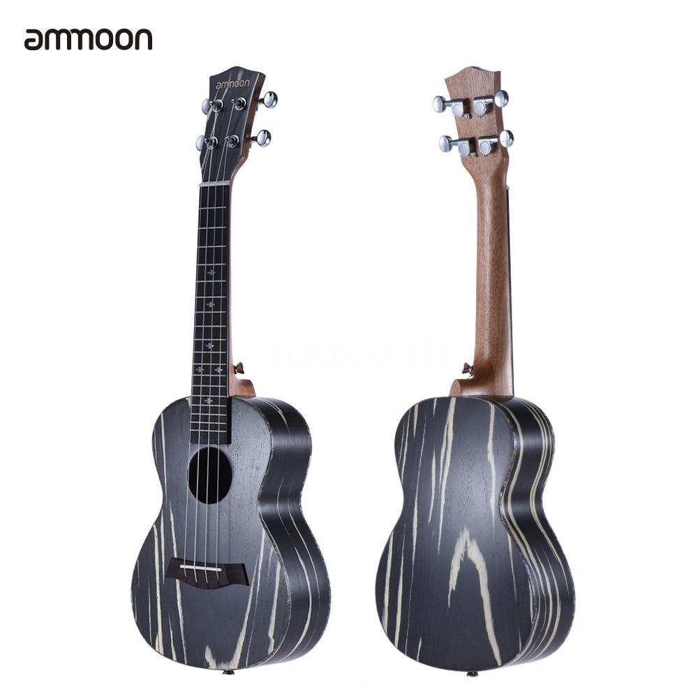ammoon 24 Wooden Acoustic Soprano Ukulele Ukelele Uke18 Frets 4 Strings Okoume Neck Rosewood Fretboard String Instrument Musical Gift