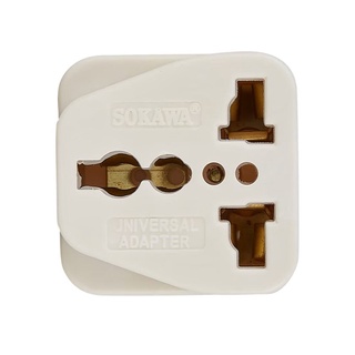 Therichbuyer  ปลั๊กแปลง 2 ขาแบน SOKAWA รุ่น S-071 สีขาว