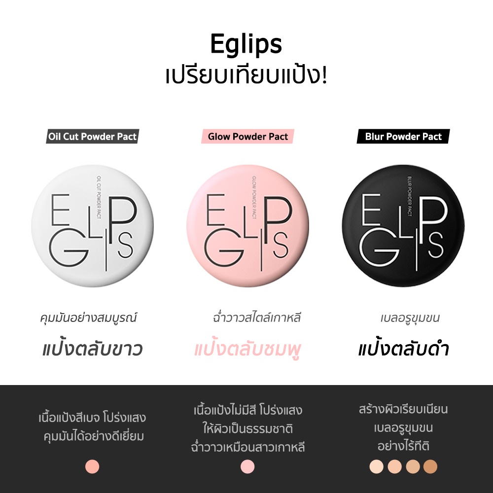 Eglips Blur Powder Pact อีกลิปส์ (แป้งเบลอรูขุมขน แป้งไม่ผสมรองพื้นแป้ง ...