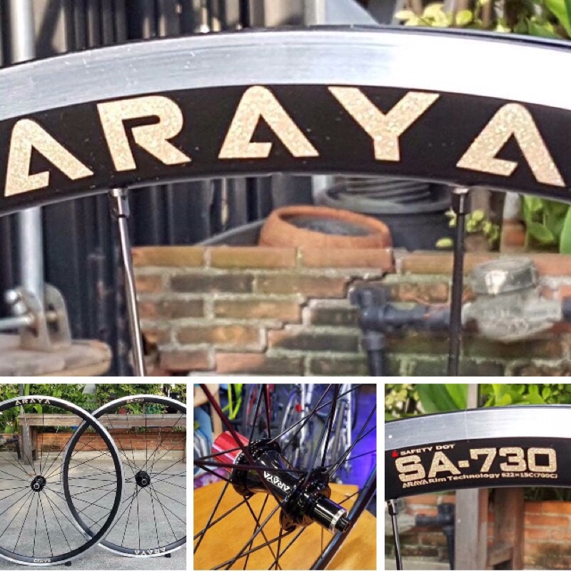 ชุดล้อเสือหมอบ ARAYA GOLD SERIE SA-730 AERO RIM สีดำขอบเงิน