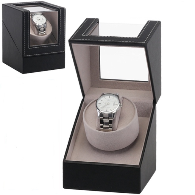 กล่องนาฬิกาหมุนได้ กล่องหมุนนาฬิกา อัตโนมัติ  กล่องเก็บนาฬิกา ข้อมือ Watch winder Automatic รุ่นW125 สีดำ