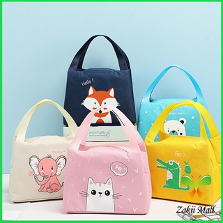 Zakii Mall กระเป๋าข้าวกล่อง กล่องอาหารกลางวัน มีบุฟอยฉนวนเก็บร้อน เย็น   Cartoon insulated lunch bag