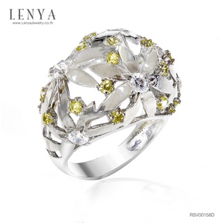 Lenya Jewelry แหวน LENYA ETERNAL ประดับ SWAROVSKI ZIRCONIA ตัวเรือนเงินแท้ 925 ชุบทองคำขาว