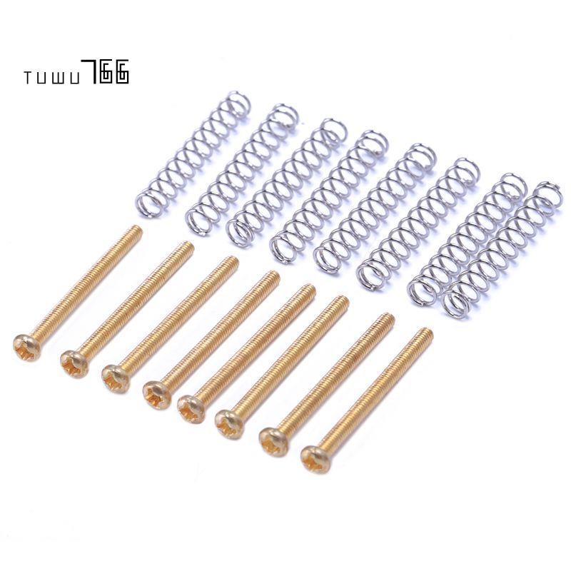 ปิ๊กอัพฮัมบักเกอร์กีตาร์ไฟฟ้า M2.5X32 มม. ปรับความสูงได้ สกรูสปริง ระยะร่อง 0.4 มม. สีเงิน 8 ชิ้น