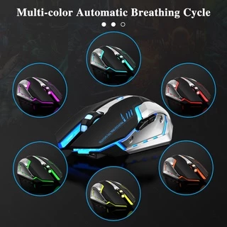 GOOJODOQ 🇹🇭【ไทยแลนด์สปอต】 Gaming Mouse เมาส์ไร้สายแบบชาร์จไฟได้ - 2.4Ghz 1600 DPI พร้อม LED Otomatis