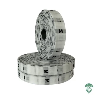 ป้ายไชร์ ป้ายทอพื้นขาว FF S M L XL 2XL 3XL 4XL 1 ม้วน37โหล (พร้อมส่ง)