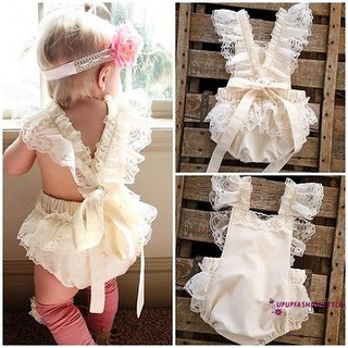 เด็กทารกฤดูร้อนเสื้อผ้า Lace Ruffle Romper ชุดแขนกุดซูเปอร์ Sunsuit ขายร้อน