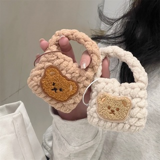 เคสหูฟังบลูทูธไร้สาย ผ้ากํามะหยี่ขนนิ่ม แบบถัก ทรงโท้ท สําหรับ Apple AirPods รุ่น Pro 1 2 3