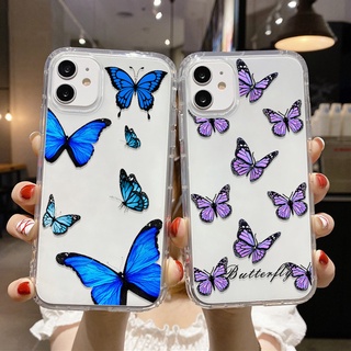 เคสโทรศัพท์ซิลิโคน TPU แบบนิ่ม ลายผีเสื้อ สําหรับ Samsung A12 Galaxy A52s 5G A53 A52 A13 5G A21s A32 A31 A50 A51 A70 A71 A72 A22 A33 A73 A01 A02 A03 A03s