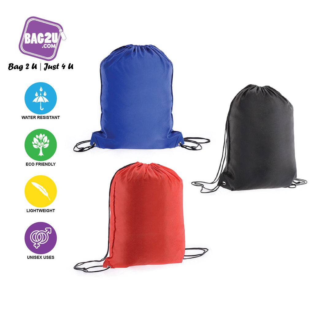 Bag2u【HOT】Sports Bag Drawstring Bag Water Resistant Lightweight