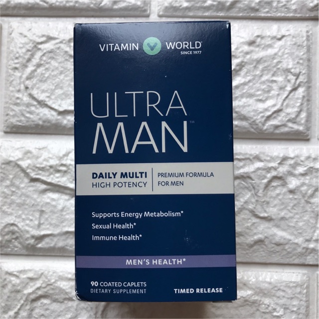 อันสุดท้าย พร้อมส่ง! จาก 🇺🇸 Ultra Man™ Daily Multivitamins Vitamin World 90 coated caplets สำหรับผู้ชาย