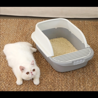 Cat Litter Box ห้องน้ำกระบะทรายแมว 30x43x18cm PT618-12