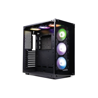 เคสตู้ปลา หน้าใส แถม พัดลม RGB 6ตัว Mars 701 Aquarius ATX Case Black E-ATX* 5HDD*