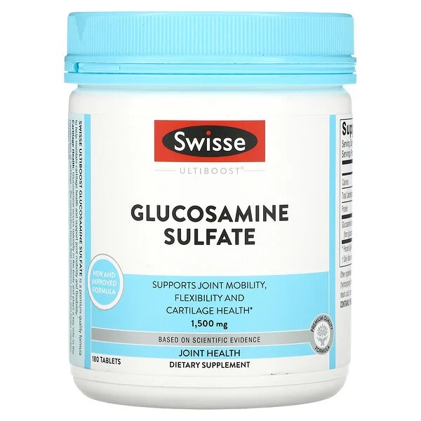 Swisse, Ultiboost, Glucosamine Sulfate, 1,500 mg, 180 Tablets กลูโคซามีน เพิ่มน้ำหล่อเลี้ยงในข้อ ลดอาการปวดข้อ