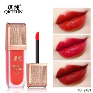 ลิปสติก SMOOTH LIP GLAZE ลิปเนื้อแมท QICHUN No.2491💄