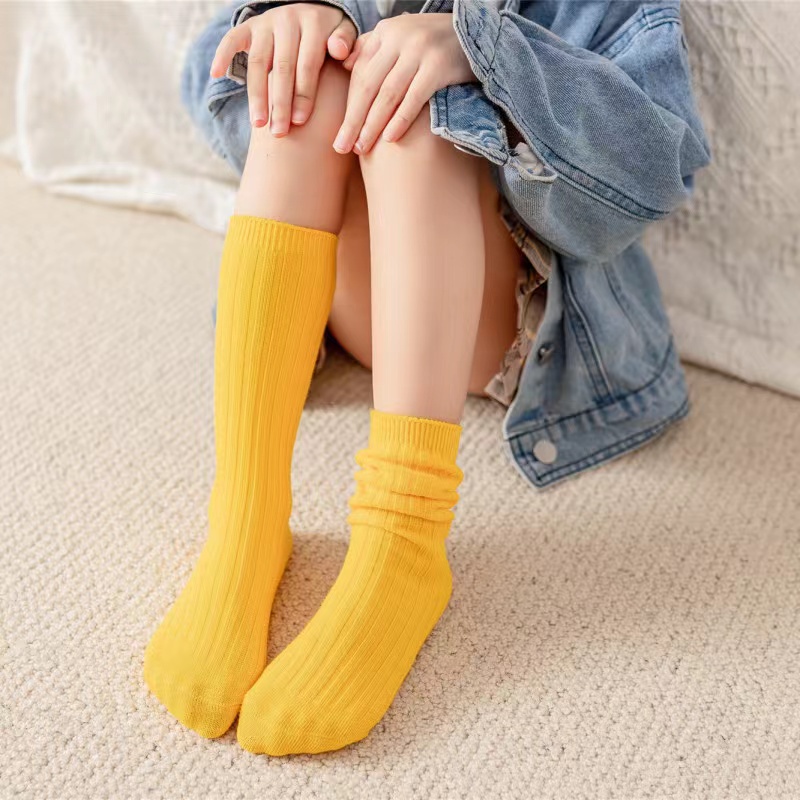 nana T010ถุงเท้ายาวเด็ก ถุงเท้าแฟชั่นเด็ก ผ้านุ่ม สีพื้น ใส่กันหนาว สำหรับเด็ก ของใช้เด็ก 1-12 ขวบ - รูปที่ 2