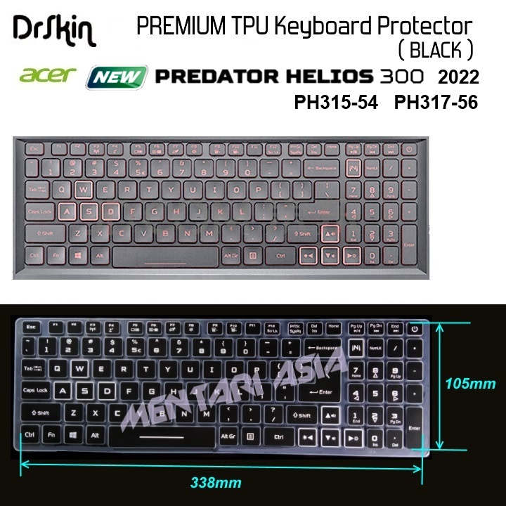 ฟิล์มกันรอยคีย์บอร์ด ACER Predator HELIOS 300 PH315-54 2022 - Premium BLACK