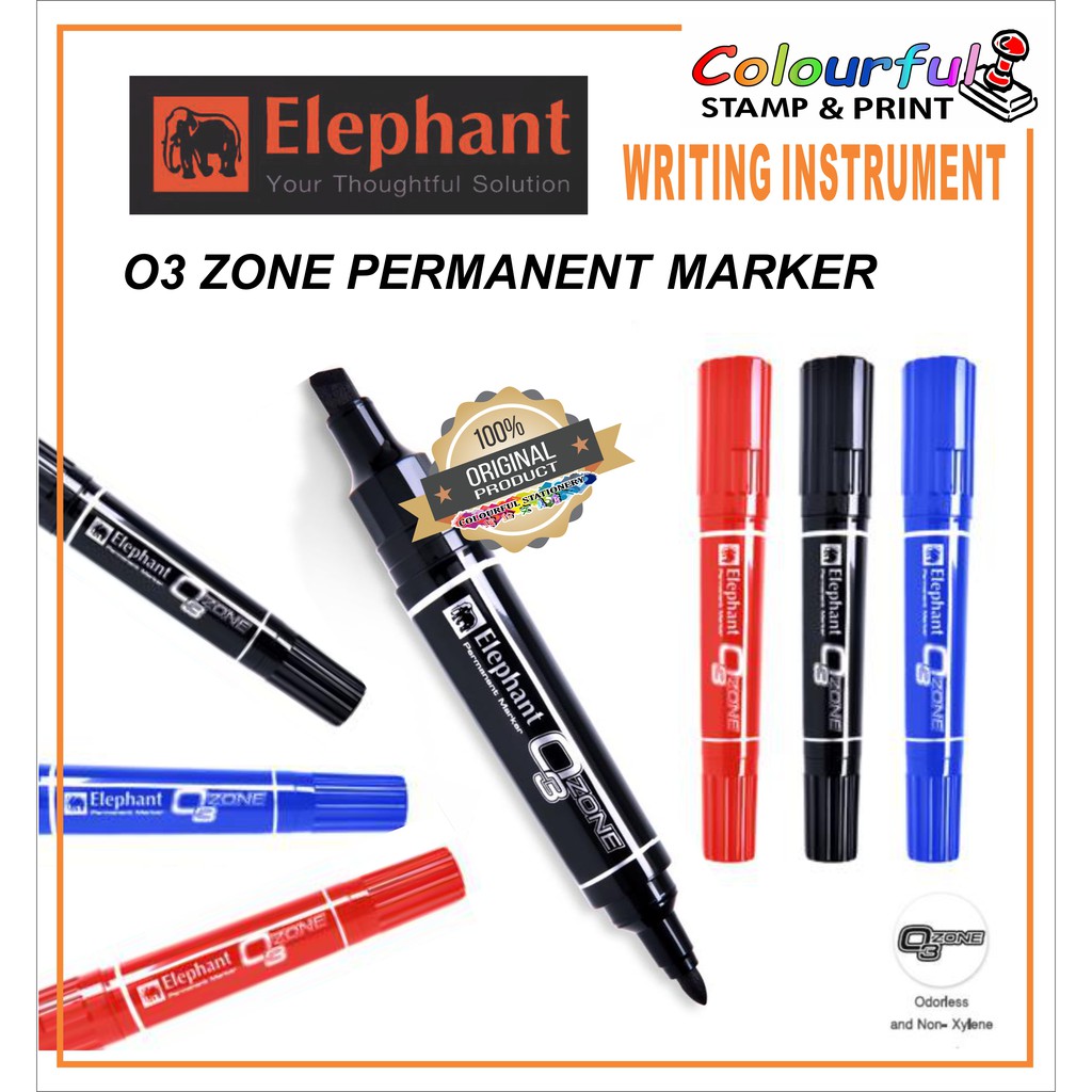 ELEPHANT O3 ZONE PERMANENT MARKER PEN TWIN HEAD.